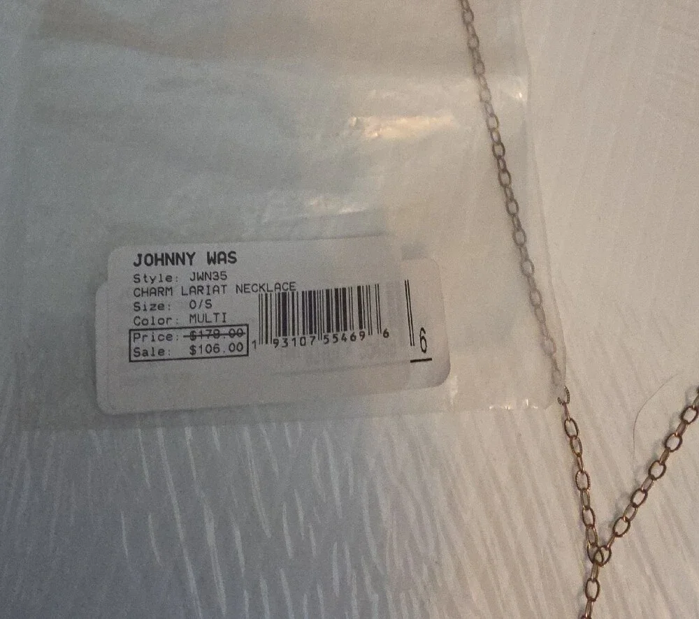 Johnny Was Gold-Tone Y Necklace with Heart and Charm Drops